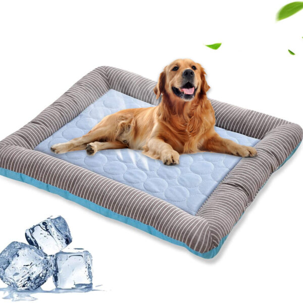 Köpek ve Kediler İçin Serinletici Pet Yatağı – Buz İpek Kumaşlı, Yazlık Nefes Alabilir Soğutucu Mat